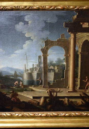Tableaux et dessins Tableaux XVIIIe siècle - Caprice architectural Gennaro Greco (1663-1714)